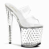 Transparent 20 cm STARDUST-802 Strass Platform High Mules
