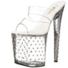 Transparent 20 cm STARDUST-802 Strass Platform High Mules