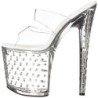 Transparent 20 cm STARDUST-802 Strass Platform High Mules
