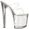 Transparent 20 cm STARDUST-802 Strass Platform High Mules