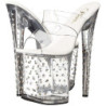 Transparent 20 cm STARDUST-802 Strass Platform High Mules