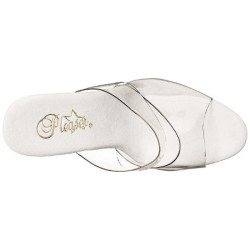 Trasparente 20 cm STARDUST-802 Strass Plateau Mules Alte