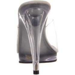 Bianco Trasparente 12 cm FLAIR-401 Ciabattina Tacchi Alti