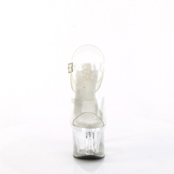 Transparent 18 cm ESTEEM-708-2 platform pole dance high heel sandals
