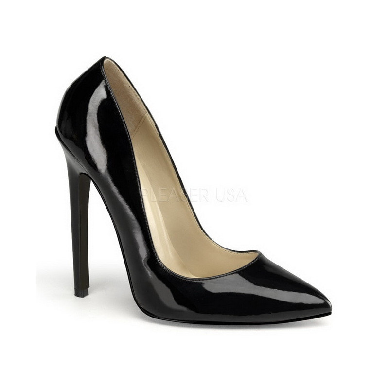 Black Shiny 13 cm SEXY-20 pointed toe stiletto pumps