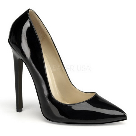 Black Shiny 13 cm SEXY-20 pointed toe stiletto pumps