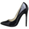 Black Shiny 13 cm SEXY-20 pointed toe stiletto pumps