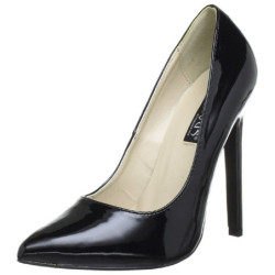 Black Shiny 13 cm SEXY-20 pointed toe stiletto pumps