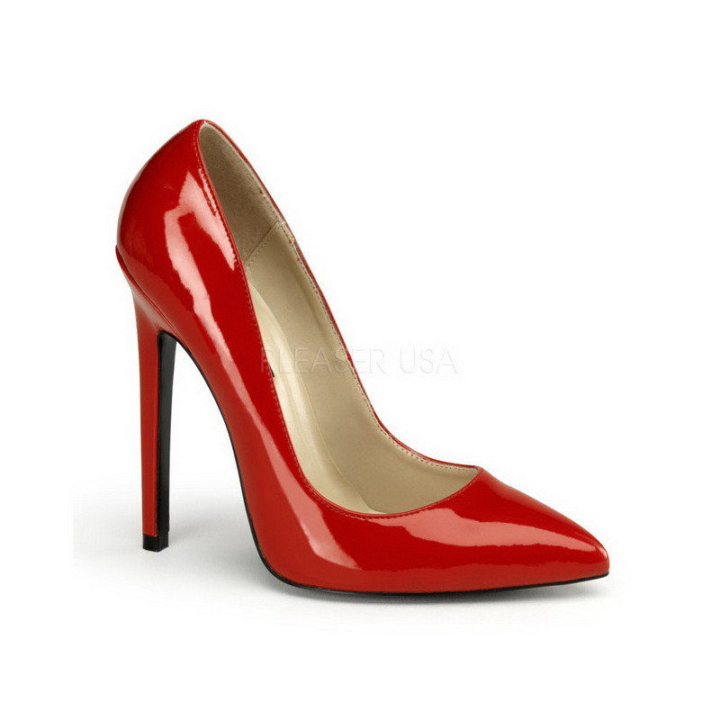Red Shiny 13 cm SEXY-20 pointed toe stiletto pumps