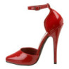 Red Shiny 15 cm DOMINA-402 Pumps with low heels