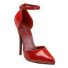 Red Shiny 15 cm DOMINA-402 Pumps with low heels