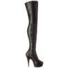 Black Leatherette 15 cm DELIGHT-3050 Platform Thigh High Boots
