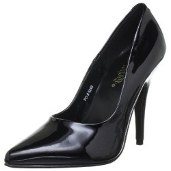 Black Shiny 13 cm SEDUCE-420 pointed toe pumps high heels