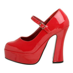 Rosso Vernice 13 cm DOLLY-50 Mary Jane Plateau Scarpe Décolleté