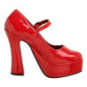 Rosso Vernice 13 cm DOLLY-50 Mary Jane Plateau Scarpe Décolleté