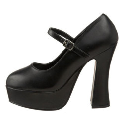 Nero Ecopelle 13 cm DOLLY-50 Mary Jane Plateau Scarpe Décolleté