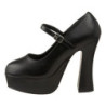 Black Leatherette 13 cm DOLLY-50 Mary Jane Platform Pumps