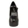 Black Leatherette 13 cm DOLLY-50 Mary Jane Platform Pumps