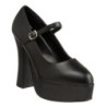 Black Leatherette 13 cm DOLLY-50 Mary Jane Platform Pumps