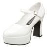 Bianco Vernice 11 cm MARYJANE-50 Mary Jane Plateau Scarpe Décolleté