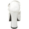 Bianco Vernice 11 cm MARYJANE-50 Mary Jane Plateau Scarpe Décolleté