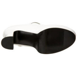 Bianco Vernice 11 cm MARYJANE-50 Mary Jane Plateau Scarpe Décolleté
