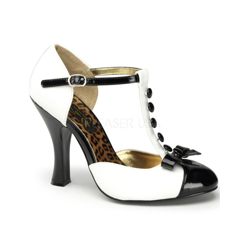 White Suede 10 cm SMITTEN-10 Rockabilly Pumps with low heels