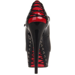 Rosso Nero 15,5 cm DELIGHT-687FH Mary Jane Scarpe Décolleté