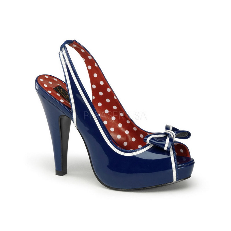Blue 11,5 cm vintage BETTIE-05 Womens Shoes with High Heels
