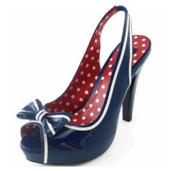 Blue 11,5 cm vintage BETTIE-05 Womens Shoes with High Heels