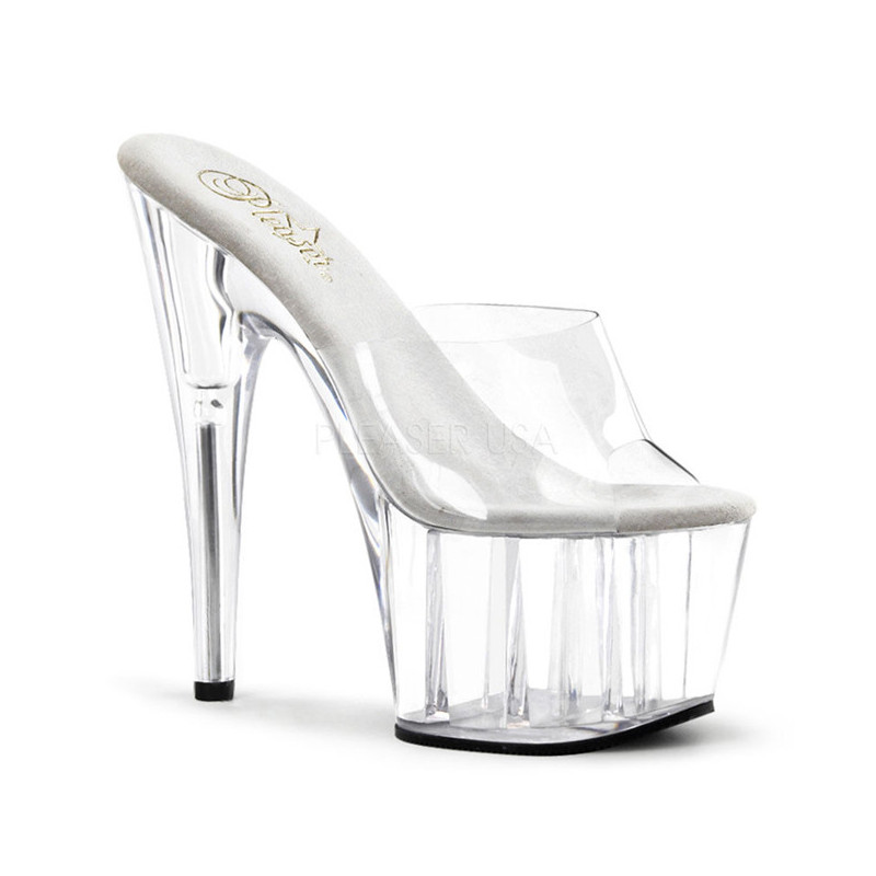 Transparent 18 cm ADORE-701 Platform Mules Shoes