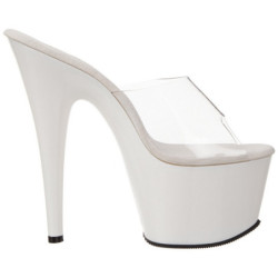 Bianco Trasparente 18 cm ADORE-701 Plateau Mules Alte