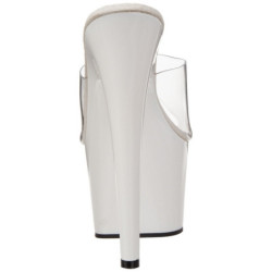 White Transparent 18 cm ADORE-701 Platform High Mules