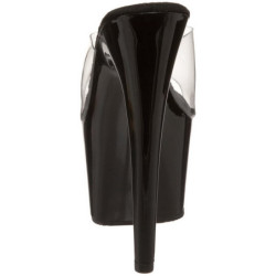 Nero Trasparente 18 cm ADORE-701 Plateau Mules Alte