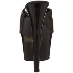 Nero Pelle 18 cm ADORE-701 Plateau Mules Alte