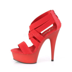 Rosso banda elasticizzata 15 cm DELIGHT-669 scarpe da donna pleaser