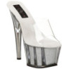 Silver 18 cm ADORE-701G Glitter Platform High Mules