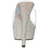 Silver Rhinestone 15,5 cm BEJEWELED-601DM Platform Mules Shoes