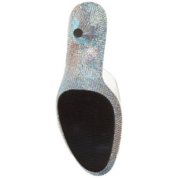 Argento Strass Cristallo 15,5 cm BEJEWELED-601DM Plateau Mules Scarpe