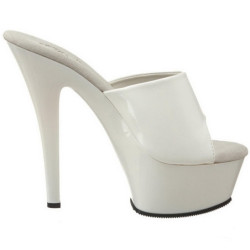 Bianco Vernice 15,5 cm KISS-201 Plateau Mules Alte