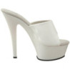 White Shiny 15,5 cm KISS-201 Platform High Mules