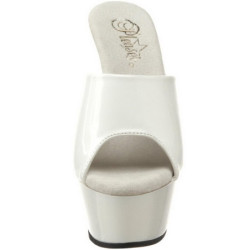 Bianco Vernice 15,5 cm KISS-201 Plateau Mules Alte