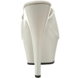 Bianco Vernice 15,5 cm KISS-201 Plateau Mules Alte