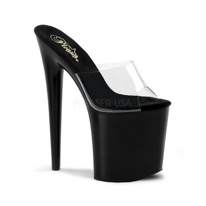 Nero Trasparente 20 cm FLAMINGO-801 Pantofole Tacco Alto Donna