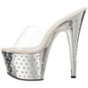 Silver Rhinestone Platform 18 cm STARDUST-701 Women Mules Shoes