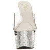 Argento Strass Platform 18 cm STARDUST-701 Ciabattina Tacchi Alti