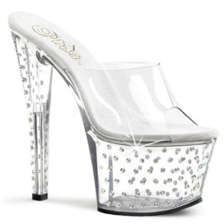 Clear Rhinestone Platform 18 cm STARDUST-701 Women Mules Shoes