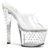 Clear Rhinestone Platform 18 cm STARDUST-701 Women Mules Shoes