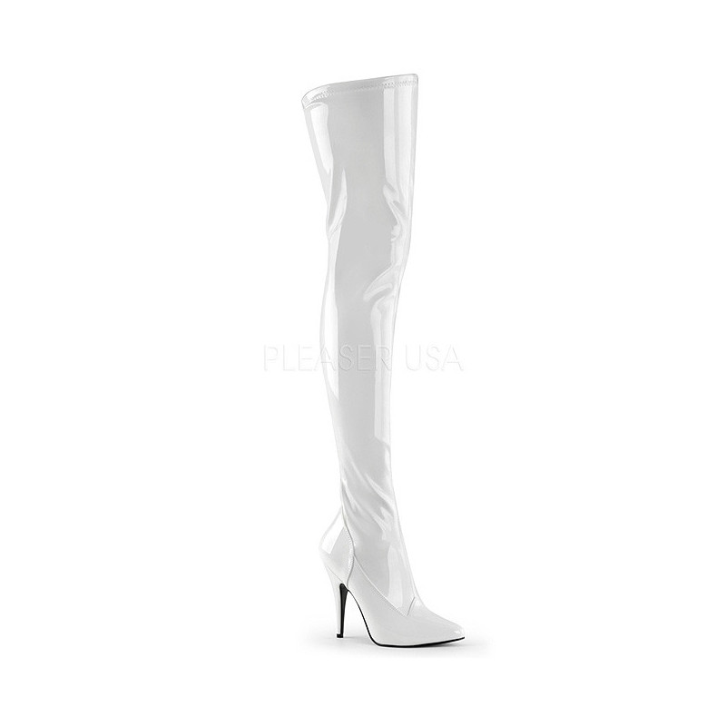 White Shiny 13 cm SEDUCE-3000 overknee high heel boots
