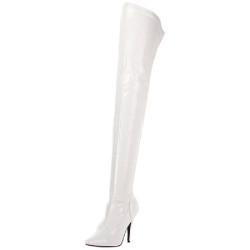 White Shiny 13 cm SEDUCE-3000 overknee high heel boots